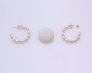 10 Baroque Freshwater Pearl Hoop Earrings