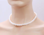 Salty Freshwater Button Pearl Necklaces