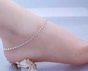 Oval Beads Chain Anklet - High Quality affordable Jewelry from the shores of Cape Cod - Salty Jewelry Cape Cod